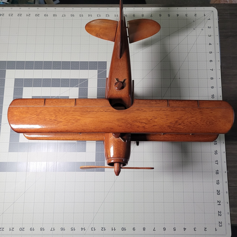 Wooden Biplane Model Decor